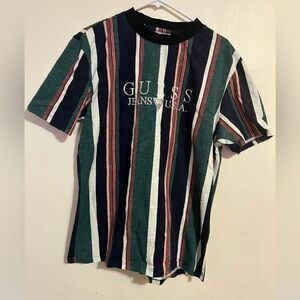 GUESS Men's Striped Tee with Logo